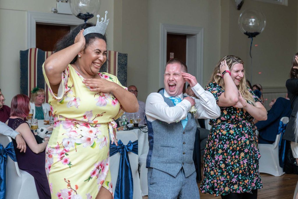 Guests dancing and partying during the evening reception
