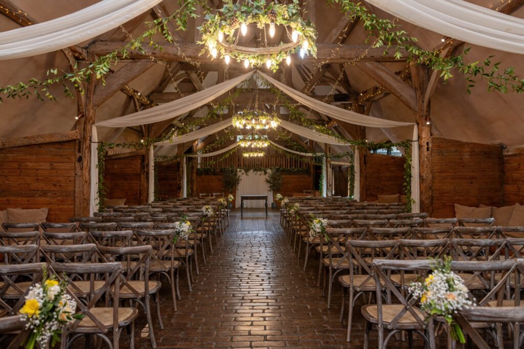 Lains Barn ceremony beautifully timed in a Stress-Free Wedding Timeline