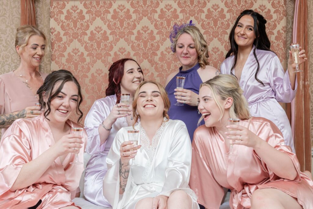 Natural wedding photography capturing relaxed bridal prep in Nuneaton