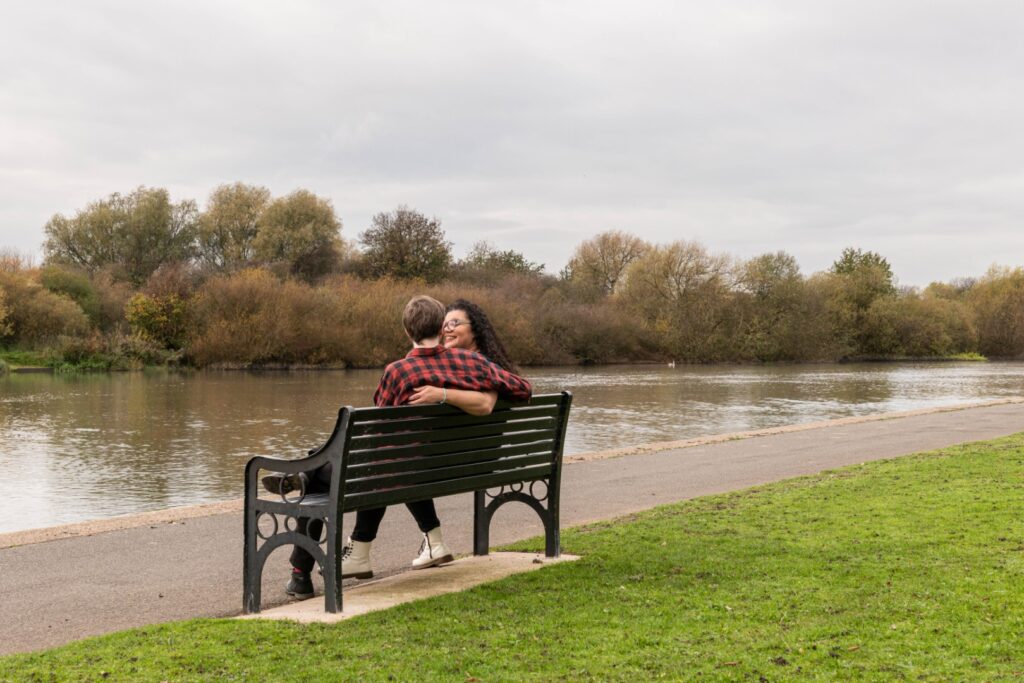 Romantic pre-wedding shoot at sunset – relaxed couples photography in the West Midlands