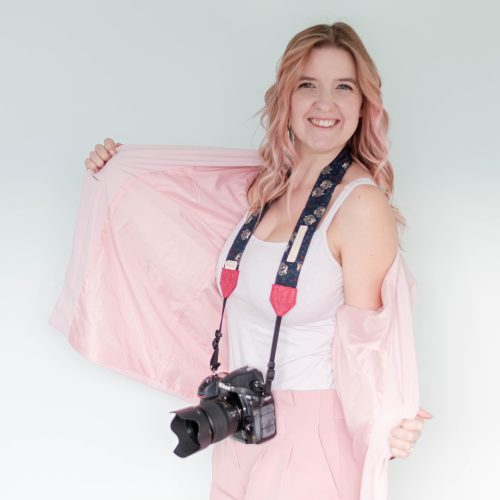 Stylish Photographer in Pink Attire Leanne from LB Photography smiling in her pink jacket